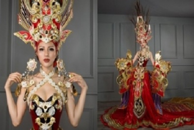 Ngắm cận cảnh bộ quốc phục dự thi của Khả Trang tại Hoa hậu Siêu quốc gia 2016