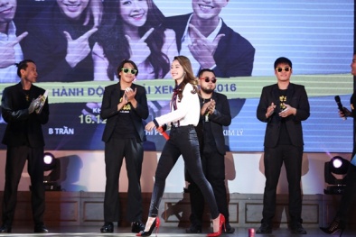 Chi Pu được dàn 'Vệ sĩ Sài Gòn' hộ tống đến trường học