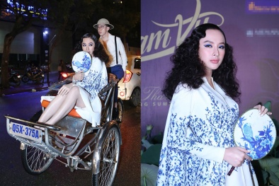 Angela Phương Trinh trang điểm độc đáo, đi xích lô dự sự kiện 