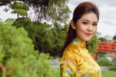 Á hậu Thùy Dung khoe vẻ ngọt lịm với áo dài