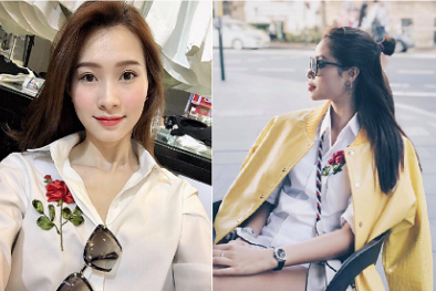Cách mix áo thêu hoa hồng sành điệu như sao Việt