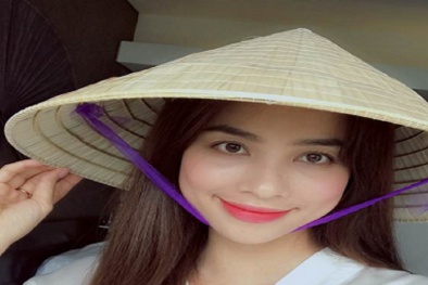 Hoa hậu Phạm Hương đẹp dịu dàng khi đội nón lá