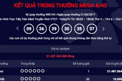 Xổ số Vietlott: Jackpot lại ‘nổ’ thêm một người Hà Nội ‘ẵm’ hơn 21 tỷ?