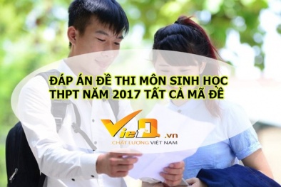 Đáp án môn Sinh mã đề 220 THPT quốc gia 2017 chính xác nhất