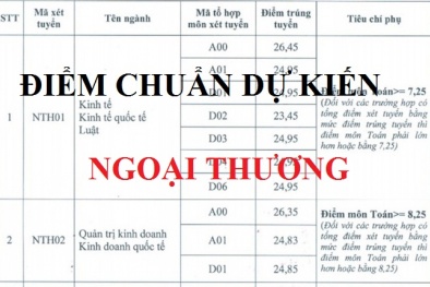 Điểm chuẩn Đại học Ngoại thương dự kiến sẽ tăng sẽ không tăng cao
