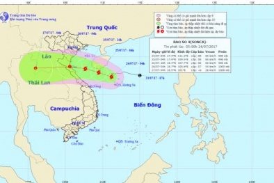 Bão số 4 tiến sát đất liền gây mưa to đến rất to cho các tỉnh miền Trung