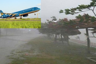 Bão số 4 chưa vào bờ, hàng loạt chuyến bay đã bị hoãn