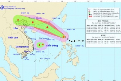 Bão Pakhar chưa vào tới nơi, áp thấp nhiệt đới lại xuất hiện trên biển Đông