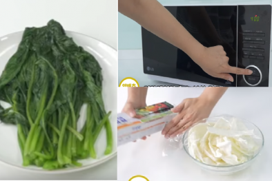 Luộc rau bằng lò vi sóng: Cải ngọt, bắp cải vừa ngon vừa đẹp mắt đến khó tin