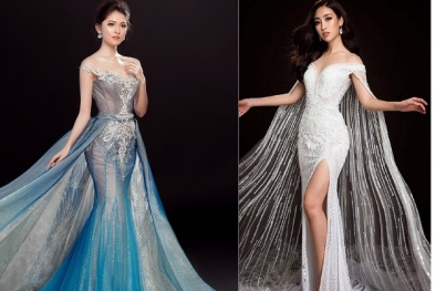 ‘Đọ’ nhan sắc Mỹ Linh, Thùy Dung trong trang phục dạ hội tại đấu trường quốc tế
