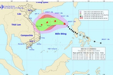 Dự báo thời tiết ngày 11/11: Bão số 13 diễn biến phức tạp