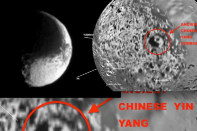 Bí ẩn dấu vết lạ trên Mặt Trăng sao Thổ nghi là mặt người ngoài hành tinh