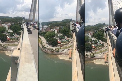 Video: Giải cứu thành công nam thanh niên định nhảy cầu Bãi Cháy tự tử