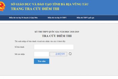Cách tra cứu điểm thi THPT quốc gia năm 2018 tỉnh Bà Rịa - Vũng Tàu nhanh và chính xác nhất