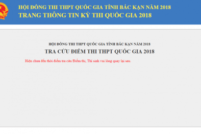 Cách tra cứu điểm thi THPT quốc gia tỉnh Bắc Kạn năm 2018 nhanh và chính xác nhất