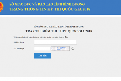 Tra cứu điểm thi THPT quốc gia tỉnh Bình Dương năm 2018 nhanh và chính xác nhất