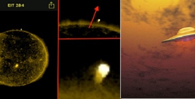 Có những lần vật thể bay nghi UFO xuất hiện ngang Mặt trời nhưng không cháy