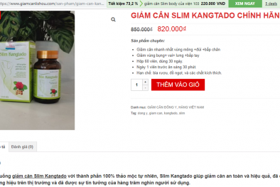 Cẩn trọng khi mua 13Win OKVIP Cá cược bóng đá bảo vệ sức khoẻ Slim Kangtado quảng cáo sai quy định