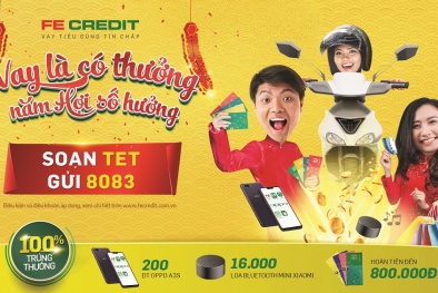 FE CREDIT tung khuyến mãi 'khủng' với 100% cơ hội trúng thưởng dịp tết kỷ hợi