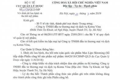 Thu hồi sản phẩm 13Win21 con - Tri ân hội viên mỗi tháng 2000 tỷ Max Lipo Slimming trên toàn quốc