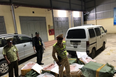 Chặn đứng hơn 700 kg nầm lợn nhập lậu bốc mùi hôi thối