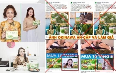 Rong nho Okinawa sử dụng hình ảnh người nổi tiếng quảng cáo trái phép