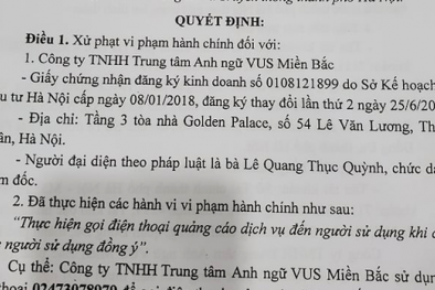 Gọi điện cho khách hàng quảng cáo dịch vụ, một trung tâm tiếng Anh bị phạt