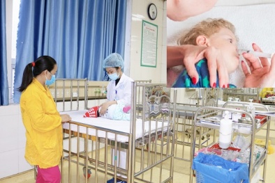 Trẻ xuất hiện cơn ngừng thở, tím tái do mẹ dùng xilanh bơm nước muối sinh lý để rửa mũi