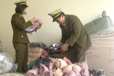 Lượng lớn quần áo, nước tẩy rửa vi phạm về nhãn phụ, nguồn gốc xuất xứ