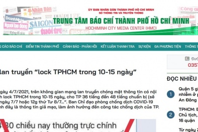 Tin đồn 'lock TP.HCM trong 10-15 ngày' là giả mạo
