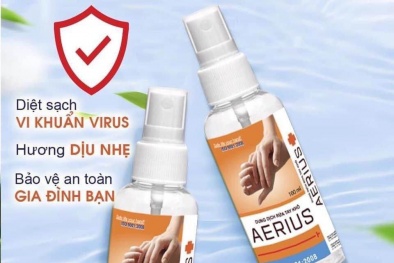 Thu hồi dung dịch rửa tay khô Aerius-19 trên toàn quốc do không đảm bảo chất lượng