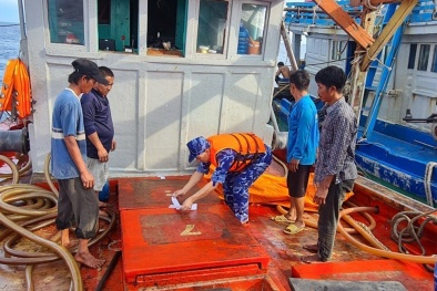 Cảnh sát biển bắt giữ tàu vận chuyển 45.000 lít dầu DO trái phép