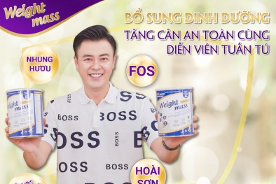 Diễn viên Tuấn Tú quảng cáo sai công dụng sữa tăng cân Weight Mass?