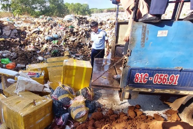 Tiêu hủy hơn 600 kg thịt không rõ nguồn gốc, xuất xứ