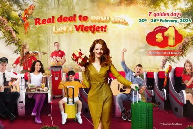 Du xuân năm mới cùng ưu đãi vé bay 0 đồng từ Vietjet