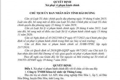 Xử phạt Công ty Khoa kỹ sinh vật Thăng Long do vi phạm về 13Win. app không bị chặn