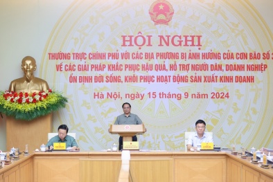 Thủ tướng chủ trì Hội nghị khắc phục hậu quả bão Yagi với 4 mục tiêu lớn